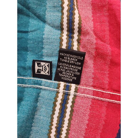 Obey Propaganda mens cotton button up casual shirt sz small western Aztec - Picture 9 of 9